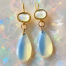 Load image into Gallery viewer, geniune larimar drop " stone of peace" earrings
