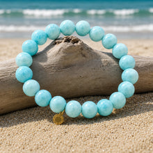 Load image into Gallery viewer, geniune larimar drop " stone of peace" bracelets
