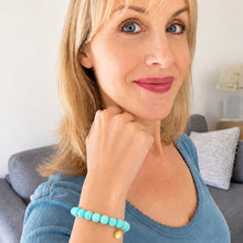 Load image into Gallery viewer, geniune larimar drop " stone of peace" bracelets
