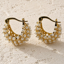 Load image into Gallery viewer, tiny pearl hoops
