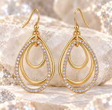 Load image into Gallery viewer, celestial gold sparkle earrings
