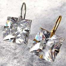 Load image into Gallery viewer, square cut CZ earrings - supersize

