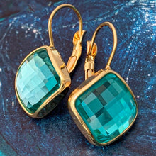 Load image into Gallery viewer, blue zircon pixel crystal earrings
