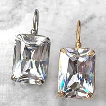 Load image into Gallery viewer, emerald cut CZ earrings - supersize
