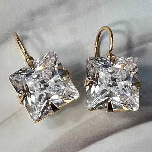 square CZ earrings