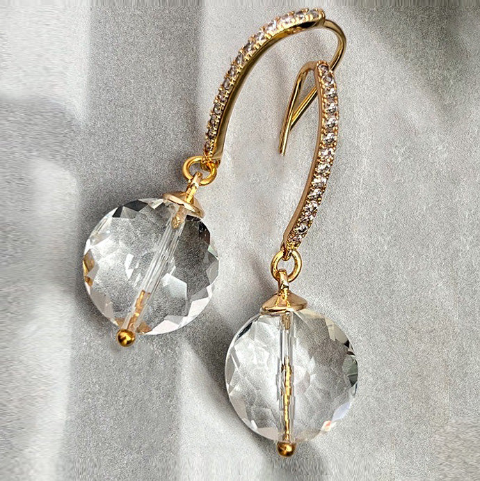 pave crystal drop earring